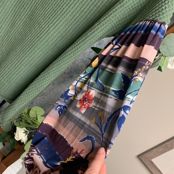 White Birch Waffle Knit Top Peasant Balloon Sleeves Size Small NWT Boho Indie - Picture 3 of 9